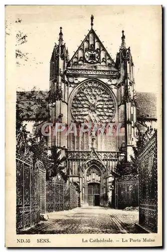 Ansichtskarte AK Sens La Cathedrale La Porte Moise