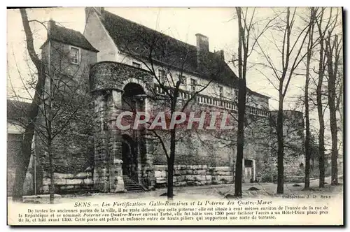 Cartes postales Sens Les Fortification Gallo Romaines et la Poterne des Quatre Mares