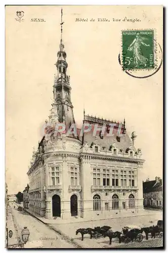 Cartes postales Sens L'Hotel de Ville Vue d'angle