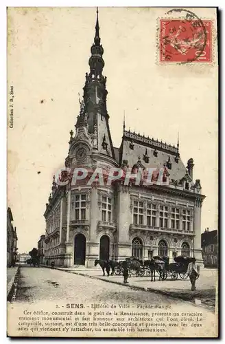Cartes postales Sens L'Hotel de Ville Facade d'angle