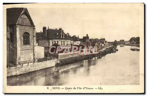 Cartes postales Sens Quais de l'ile d'Yonne