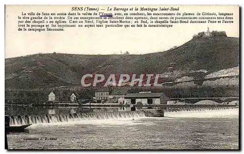 Cartes postales Sens Le Barrage et la Montagne Saint Bond