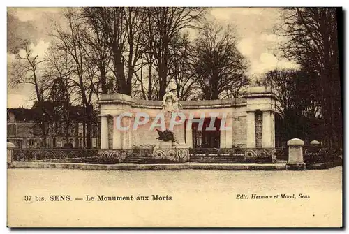 Cartes postales Sens Le Monument aux Morts Militaria