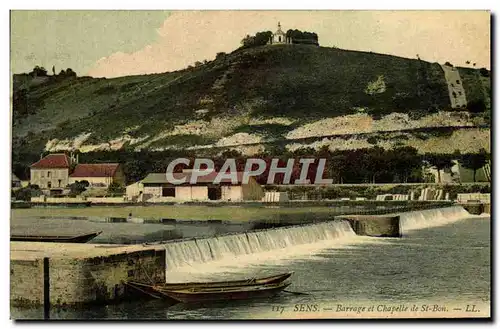 Cartes postales Sens Barrage et Chapelle de St Bon