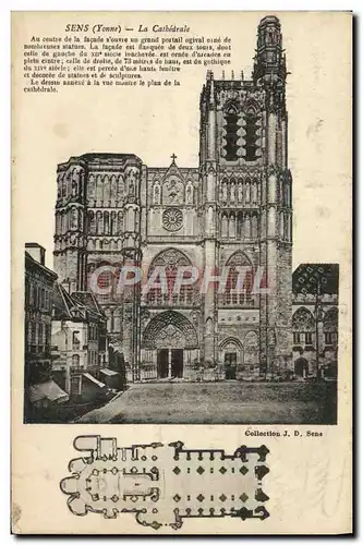 Cartes postales Sens La Cathedrale