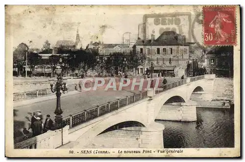 Cartes postales Sens Le nouveau Pont Vue Generale