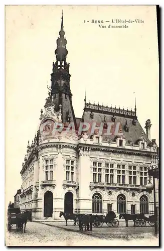 Cartes postales Sens L&#39Hotel De ville Vue d&#39Ensemble