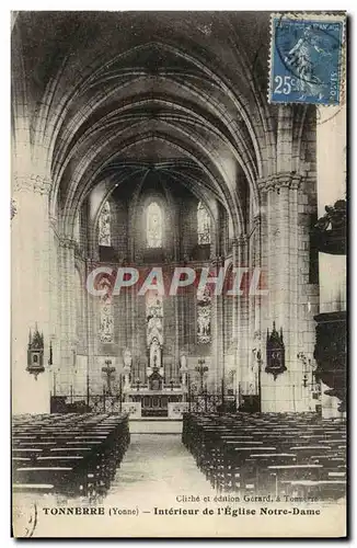Cartes postales Tonnerre interieur De l'Eglise Notre Dame