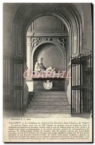 Ansichtskarte AK Vallery Le Tombeau du General La Ferriere dans l&#39Eglise de Vallery