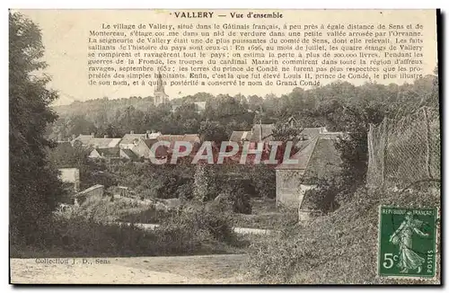 Cartes postales Vallery Vue d'ensemble Le village de Vallery situe dans le Gatinals francais