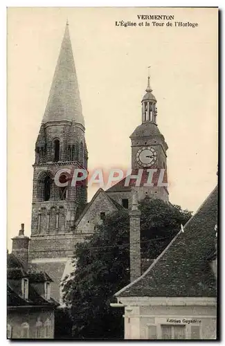 Cartes postales Vermenton L&#39Eglise et la Tour de l&#39Horloge