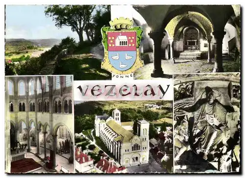 Cartes postales moderne Vezelay Chemin de ronde La crypte Sanctuaire Chapelles laterales et triforium