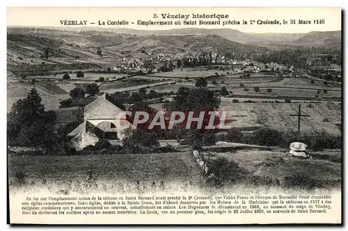 Cartes postales Vezelay la Cordelle Emplacement ou Saint Bernard precha la croisade