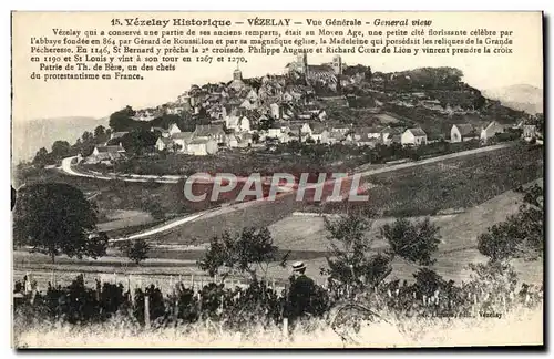 Cartes postales Vezelay Vue Generale