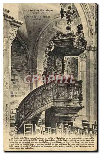 Ansichtskarte AK Vezelay Eglise De La Madeleine la chaire