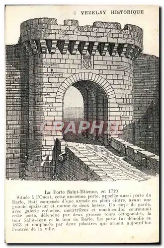 Cartes postales Vezelay Historique La porte Ste Etienne