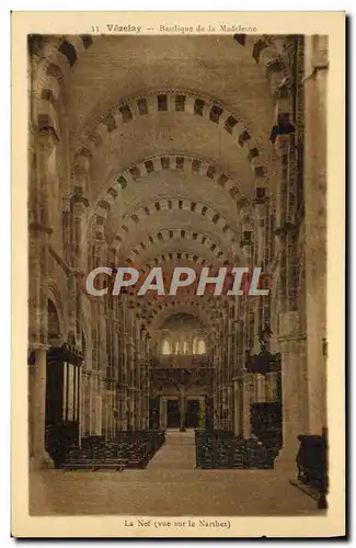 Ansichtskarte AK Vezelay Basilique de la Madeleine La nef Vue du Narthex