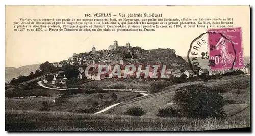 Cartes postales Vezelay Vue Generale Sud Cuest