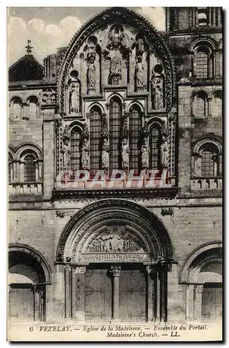 Ansichtskarte AK Vezelay Eglise de la Madeleine Ensemble du portail