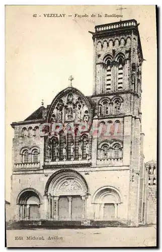 Cartes postales Vezelay Facade de la Basilique