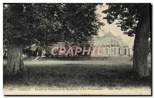 Cartes postales Vezelay abside de l&#34Eglise de la Madeleine et les promenades