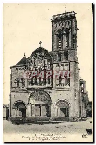 Cartes postales Vezelay Facade de La Basilique de la Madeleine