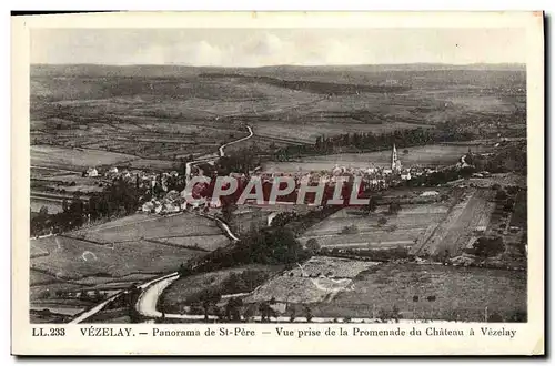 Ansichtskarte AK Vezelay Panorama de St Pere Vue Prise de la Promenade du chateau a Vezelay