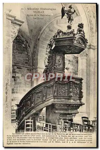 Cartes postales Vezelay Eglise de la madeleine la chaire