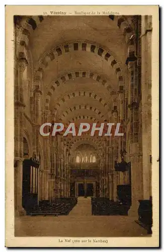 Ansichtskarte AK Vezelay Basilique de la Madeleine La nef Vue sur le Narthex