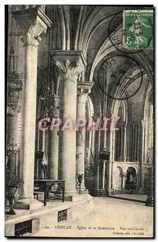 Cartes postales Vezelay Eglise de la Madeleine Vue interieure