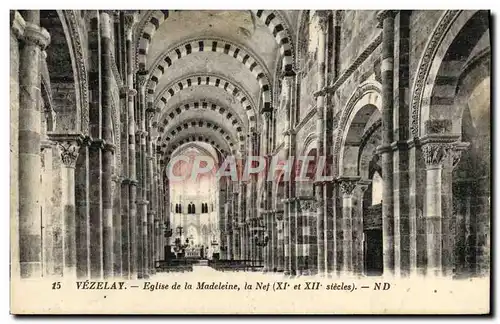 Cartes postales Vezelay eglise de la Madeleine la Nef