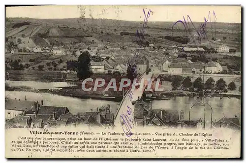 Cartes postales Villeneuve Sur Yonne Le Faubourg Saint Laurent Vue Prise Du Clocher De l&#39Eglise