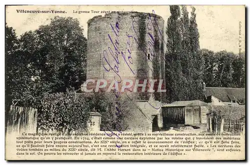 Cartes postales Villeneuve Sur Yonne La Grosse Tour Avant sa restauration