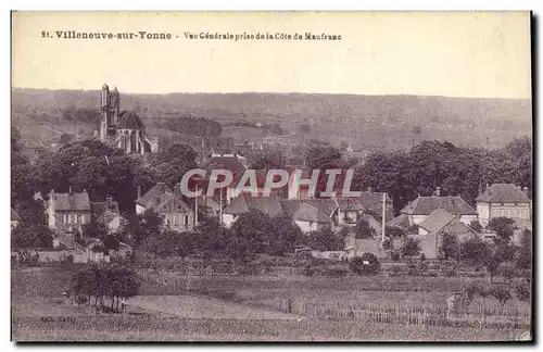 Cartes postales Villeneuve Sur Yonne Vue Generale Prise De La Cote De Maufranc