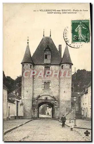 Cartes postales Villeneuve Sur Yonne Porte De Sens Cote interieur