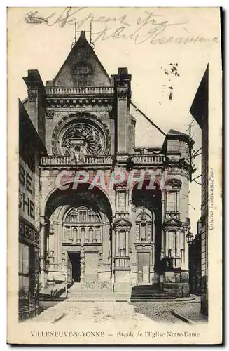 Cartes postales Villeneuve Sur Yonne Facade De l&#39Eglise Notre Dame