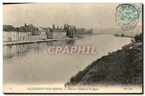 Cartes postales Villeneuve Sur Yonne Vue sur L&#39Yonne Et Les Quais