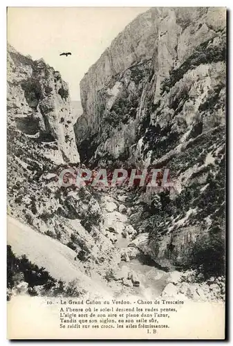 Cartes postales Le Grand Canon Du Verdon Chaos De Trescaire