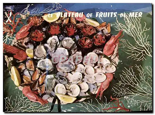 Cartes postales moderne Le Plateau De Fruits De Mer Oursins Palourdes Huitres Moules Crevettes