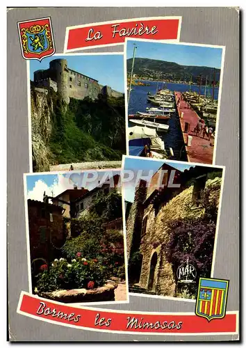 Cartes postales moderne La Cote d'Azur Bormes Les Mimosas La Faviere Le Fort De Bregancon Et Sa Plage Privee