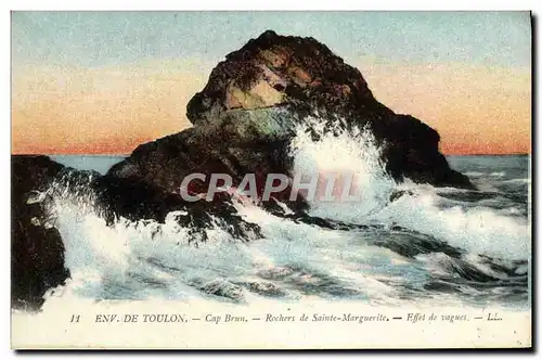 Cartes postales Env De Toulon Rochers De Sainte Marguerite effet de vagues