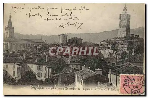 Cartes postales Draguinan Vue d'Esemble De l'Eglise A La Tour De l'Horloge