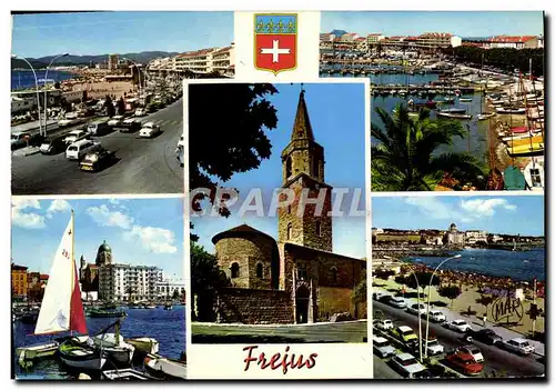 Ansichtskarte AK La Cote d&#39Azur Frejus Le Boulevard De La liberation Port St Rapahel Cathedrale