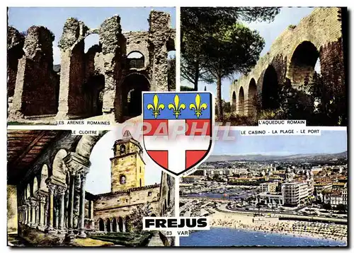 Cartes postales moderne Frejus Aqueduc romain Arenes romaines Casino Plage Le port Cloitre