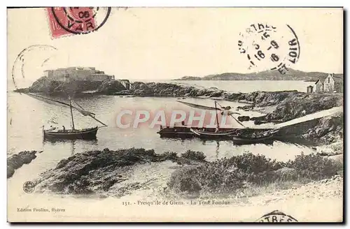 Cartes postales Presqu ile de Giens La tour Fondue Bateaux