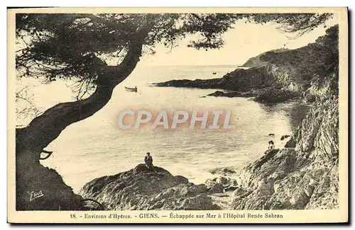 Cartes postales Environs d'Hyeres Giens Echappee sur Mer a I'Hopital Renee Sabran