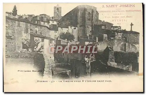 Cartes postales Hyeres La Virille Ville L&#39Eglise Saint Paul Saint Joseph Chemiserie Ganterie Bonneterie