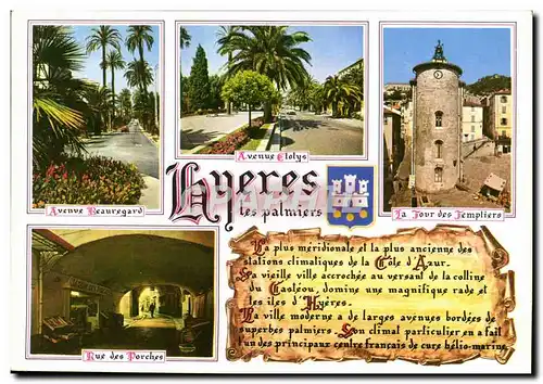 Cartes postales moderne Hyeres Les Palmiers Tour des templiers Avenue Beauregard Avenue Clolys Rue des Porches