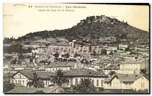 Cartes postales Hyeres Les Palmiers Vue Generale Ligne du Sud de la France