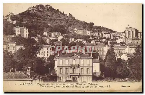 Cartes postales Hyeres Panorama vue prise du Grand hotel des palmiers